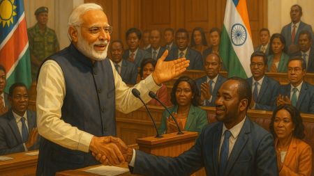 भारत–नामिबिया सम्बन्धमा नयाँ आयाम: रक्षा सहकार्य, खनिज कूटनीति र संसदमा सम्बोधन