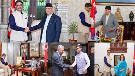 प्रधानमन्त्री ओलीलाई प्रधानमन्त्री मोदीको औपचारिक निमन्त्रणापत्र हस्तान्तरण