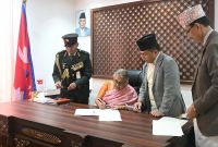नवनियुक्त अन्तरिम प्रधानमन्त्री सुशीला कार्कीले सिंहदरबारमा पदभार ग्रहण गर्नु भयो