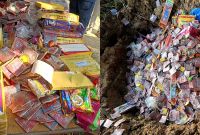 पर्सा प्रहरीले १२ लाख रुपैयाँ बराबरका अवैध पटाका नष्ट गर्‍यो!